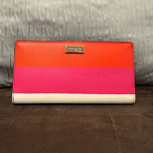 Kate Spade Red, Pink, and White Women's Bifold Wallet